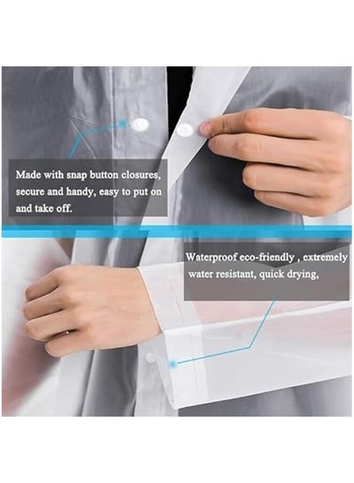 Reusable Raincoat Poncho With Hood And Elastic Sleeving For Adults