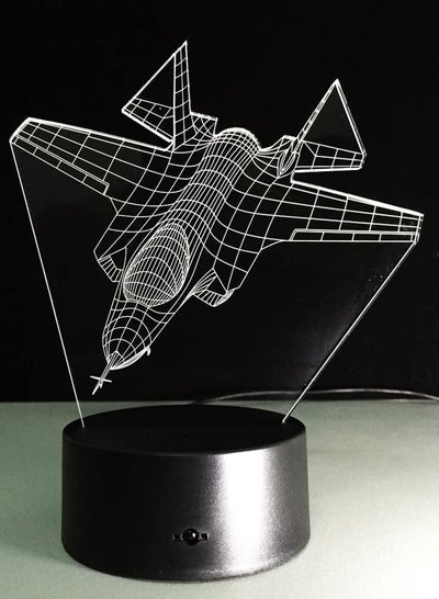 3D Lamp Visual Light Effect Touch and Remote Switch 16 Colors Changes Night Light Airplane Jet