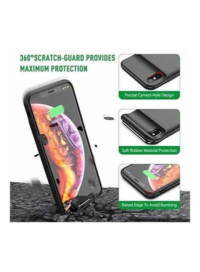 Back Cover For Battery Case 4000 mAh Battery Pack Case Cover For Apple iPhone XS Max (Black)