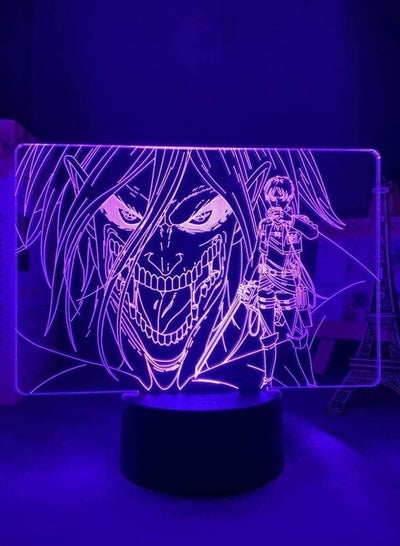 Multicolour 3D LED Night Light Illusion Lamp USB Anime Optical Acrylic Attack On Titan Levi Ackerman Home Child Room Décor