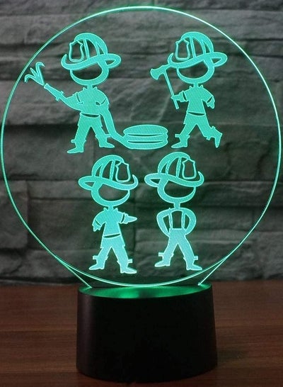 Multicolor Night Lights 7/16 Colors Change LED Firemen Modelling USB Kids Touch Button and Remote ControlDesk Table Lamp for Livin