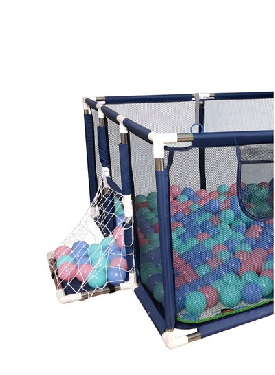 Large Toddler Stainless Steel Pipe Foldable, Safe Baby Playpen for Twin Blue