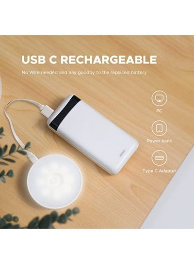 4 Pieces Motion Sensor Night Light, USB C Rechargeable LED Light, Wireless Night Safe Lighting for Bedroom, Bathroom, Under Cabinet, Kitchen, Hallway, and Stairs