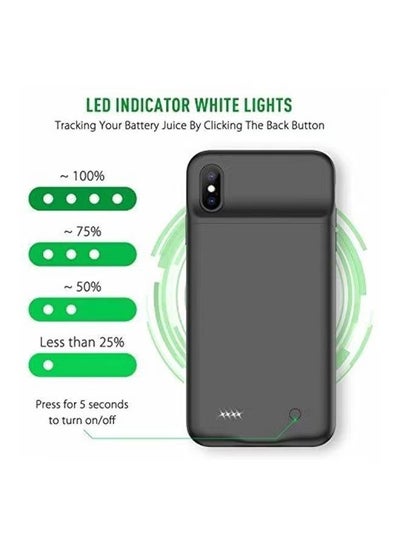 Back Cover For Battery Case 4000 mAh Battery Pack Case Cover For Apple iPhone XS Max (Black)