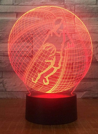 Night Light Round Basketball Creative 7 Color Night Light Plug-In Touch Led Light Bed 3D Table Lamp Bedside Lamp