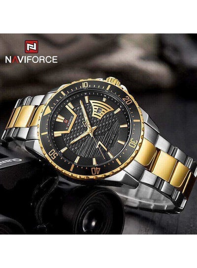 NAVIFORCE NF9191 Men's Classic Stainless Steel Luminous Analog Casual Watch - Golden/Silver