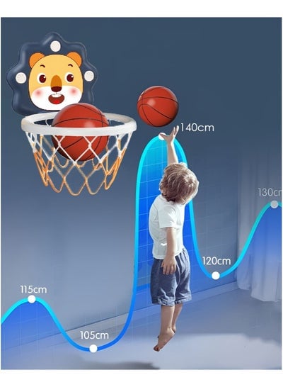 Lion Theme Kids Basketball Hoop Set with Accessories and Mini basketball for Boys and Girls