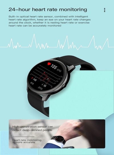 Curren R3 Pro Black Dynamic Heart Rate Monitor Smart Watch - Black