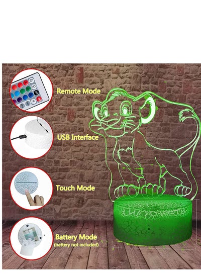 Cartoon The Lion Guard King Kion Simba 3D Action Figures Figurines LED 7 Colors Good Night Light Cool Smart Safe Crack Base Kids Birthday Xmas Holiday Party Toys Gifts for Children Boys Son
