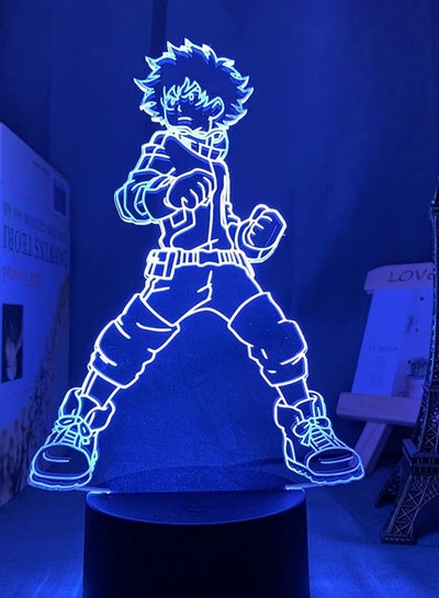 متعدد الألوان أنيمي الشكل مصباح 3D LED الوهم أضواء الليل USB بالطاقة 16 لون التحكم عن بعد الجدول مصباح ديكور غرفة نوم المنزل هدية عيد ماي هيرو أكاديميا