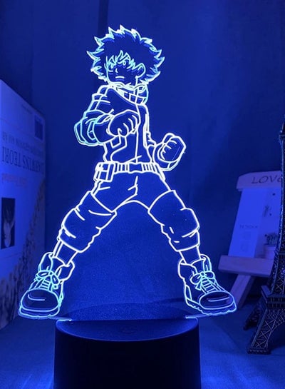 متعدد الألوان أنيمي الشكل مصباح 3D LED الوهم أضواء الليل USB بالطاقة 16 لون التحكم عن بعد الجدول مصباح ديكور غرفة نوم المنزل هدية عيد ماي هيرو أكاديميا