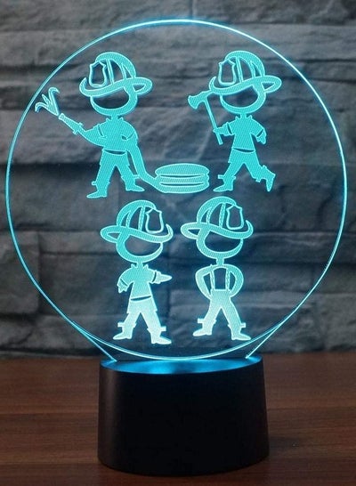 Multicolor Night Lights 7/16 Colors Change LED Firemen Modelling USB Kids Touch Button and Remote ControlDesk Table Lamp for Livin