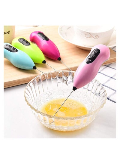 Egg Beater, Electric Hand-held Egg Beater Hot Drink Milk Coffee Frother Foamer Whisk Mixer - Multicolor