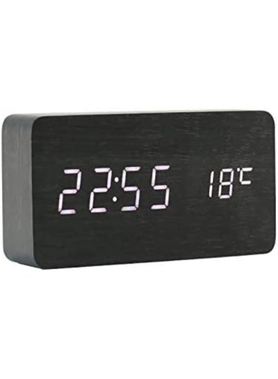 Multifunction Wooden LED Alarm Clock  with Date Time Display
