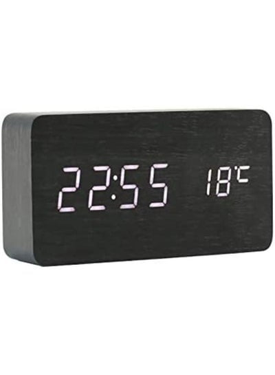 Multifunction Wooden LED Alarm Clock  with Date Time Display