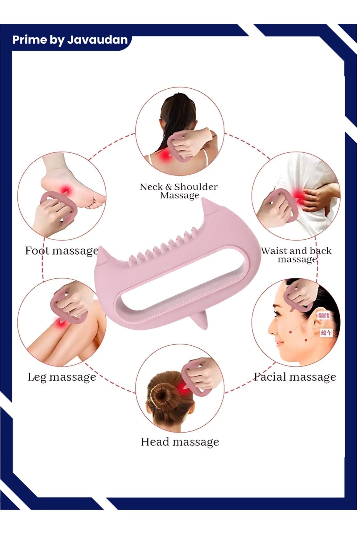 Silicone Full Body Massager Tool For Deep Tissue, Muscle And Joint Relief, multifunctional Acupoint Massager- Pink
