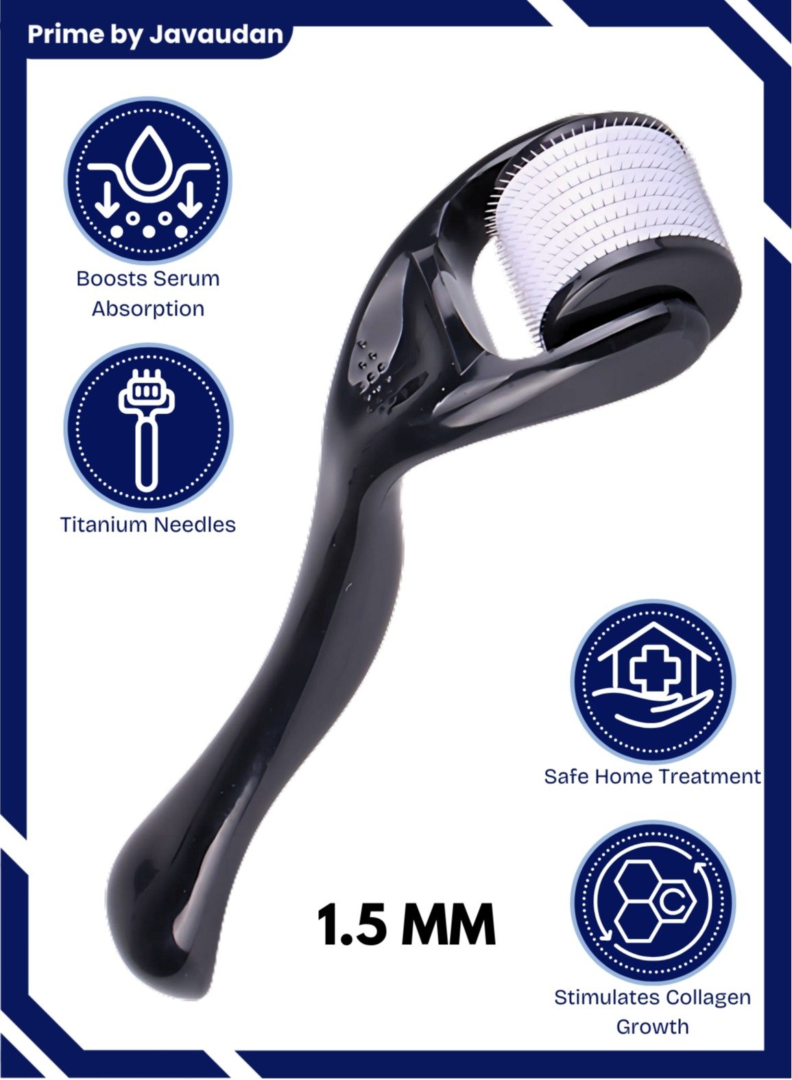Derma Face Roller 1.5mm hair Growth Titanium 540 Needle skin Roller