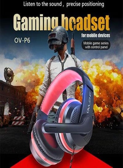 OVLENG OV-P6 سماعة رأس سلكية للألعاب E-Sports مع ميكروفون ستيريو وصوت محيطي سماعة HiFi لجهاز PS4 PC والكمبيوتر المحمول 3.5 ملم جاك HD Voice