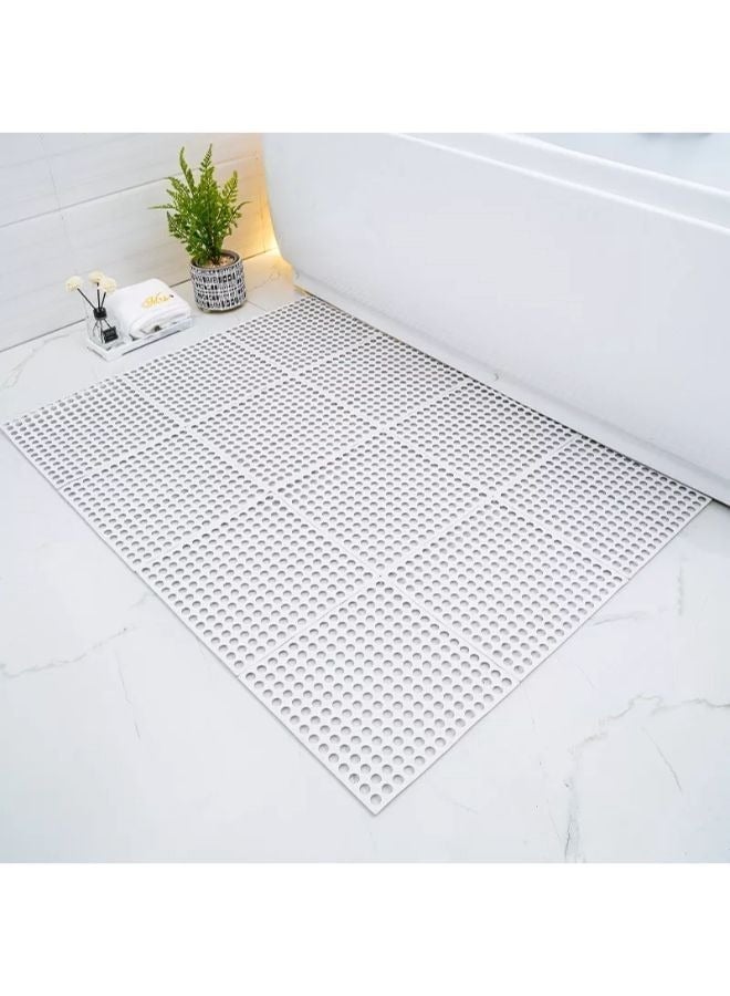 12 Pieces PVC Non-slip Shower Mat Bathroom Square for Kitchen and Toilet