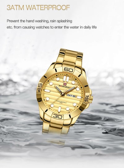 NAVIFORCE Men's Watches Waterproof Stainless Steel Quartz Calender Week Diplay Watch Casual For Men NF9198
