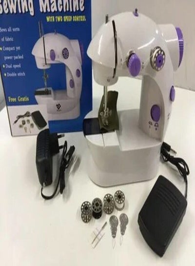 Portable Mini Sewing Machine with 2 speed control White/Purple/Silver