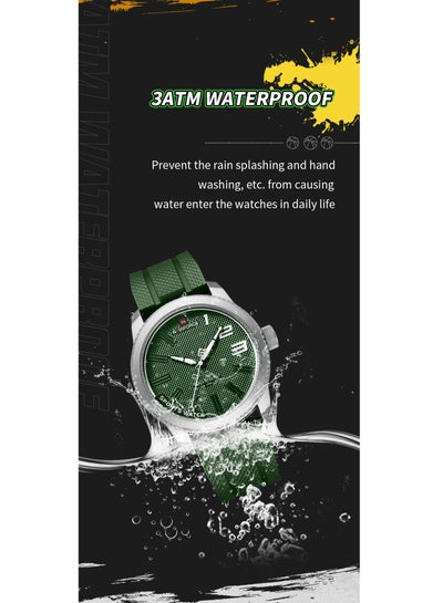 NAVIFORCE NF9202T سيليكون باند ساعة رياضية مقاومة للماء للرجال ساعة يد كوارتز عادية تصميم مقاوم للصدمات ساعة رجالية Relogio Masculino