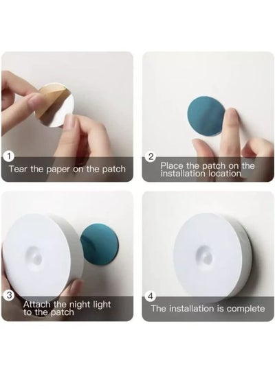 4 Pieces Motion Sensor Night Light, USB C Rechargeable LED Light, Wireless Night Safe Lighting for Bedroom, Bathroom, Under Cabinet, Kitchen, Hallway, and Stairs