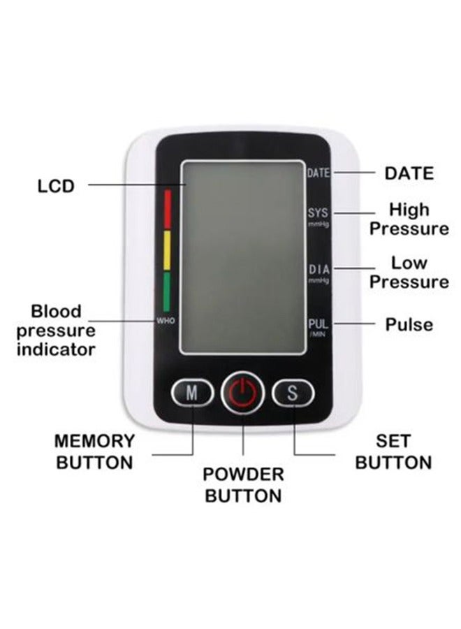 Digital Upper Arm Blood Pressure Monitor, Professional Heartbeat Tonometer with Adjustable Cuff, Accurate Readings, IHB Detection and Memory for 2 Users (99 Sets), Portable Health Care Device for Home Use