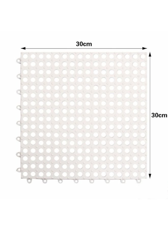 12 Pieces PVC Non-slip Shower Mat Bathroom Square for Kitchen and Toilet