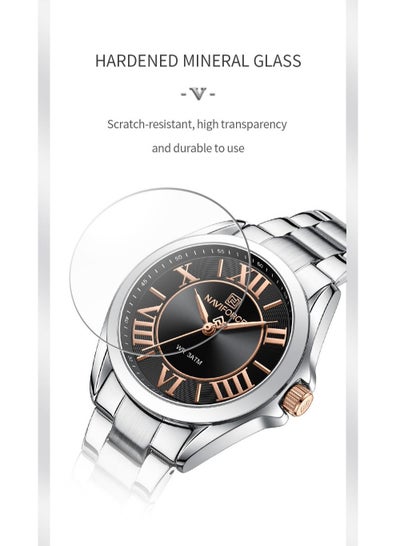 NAVIFORCE NF5037 Women Quartz Bracelet Watches Simple Fashion Waterproof Wristwatch Stainless Steel Band Girls Clock Relogio Feminino