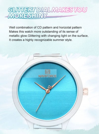 2023 New Arrival NAVIFORCE NF5027 Romantic Charming Quartz Women Watches Luxury Stainless Steel Band Blue Dial Lady Watch reloj mujer