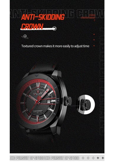 ساعات NAVIFORCE 9209 للرجال رياضية عسكرية مضيئة مقاومة للماء كاجوال