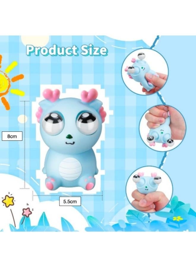 8cm Squeeze Dragon Pop Out Eyes Toys Eye Popping Dragon Stress Relief Squeezy Toy