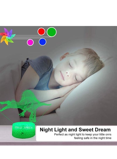 Multicolour Dinosaur Night Light for Kids Dinosaur Light with Touch and Remote Control 16 Color Changing Dimmable Spinosaurus Lamp Dinosaur Toys for 3 4 5 6 7 8 9 Year