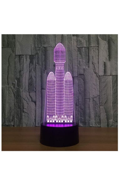 3D LED Night Light Acrylic Night Light Rocket Light design