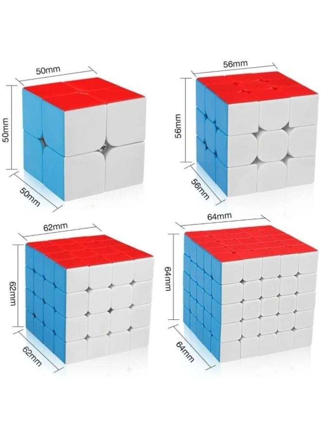 4 Pieces Rubik Cube Puzzle Toy Set For Children