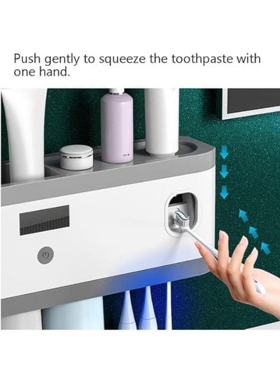 Smart Sterilization Toothbrush Holder with Toothpaste Squeezer and 4 Cups RA-897