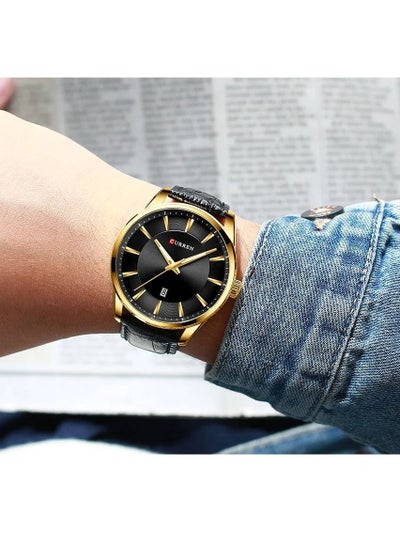 CURREN 8365 Quartz Watches for Men Leather Strap Male Wristwatches Top Luxury Brand Business Mens Clock 45 mm Reloj