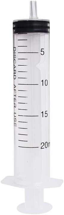 Lotatheta 6 pcs 20ML/CC Plastic Syringe Disposable Individual Sealed Wrap Without Needle with Measurement for Scientific Feeding Pets Labs Watering Dispensing