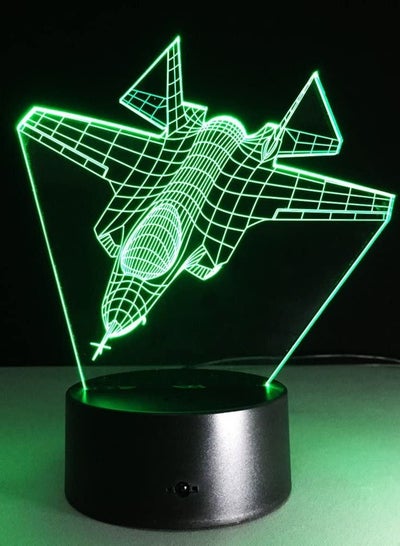 3D Lamp Visual Light Effect Touch and Remote Switch 16 Colors Changes Night Light Airplane Jet