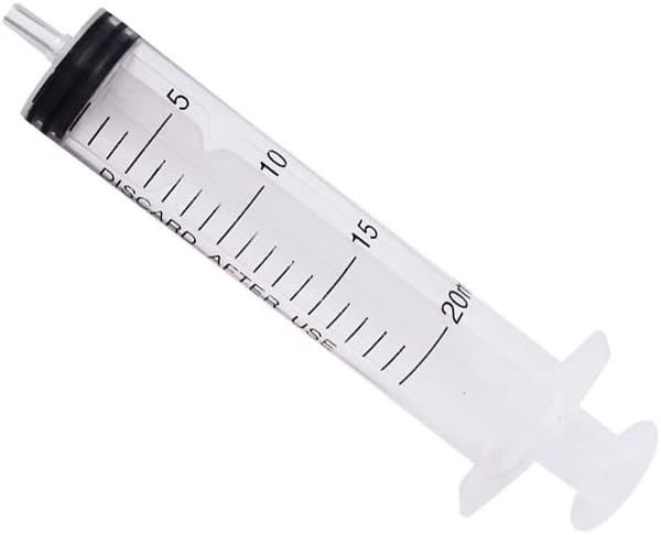 Lotatheta 6 pcs 20ML/CC Plastic Syringe Disposable Individual Sealed Wrap Without Needle with Measurement for Scientific Feeding Pets Labs Watering Dispensing