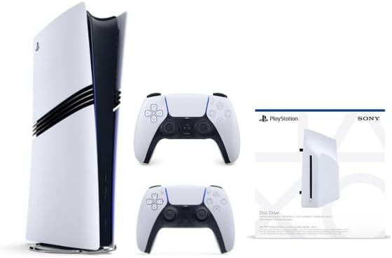 Sony PlayStation 5 PRO Digital Console [NEW 2024 Model] with Extra Dual Sense White Controller + Disc Drive - Bundle - International Version [video game]