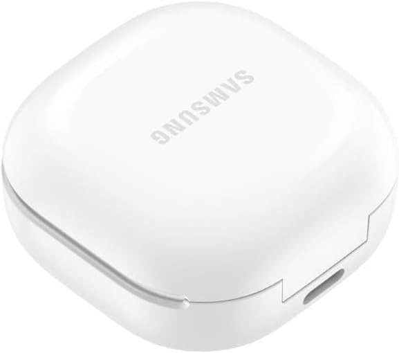 سماعات أذن لاسلكية Samsung Galaxy Buds FE، إلغاء الضوضاء النشطة، ملاءمة مريحة، 3 ميكروفونات، تحكم باللمس، صوت جهير عميق، أبيض