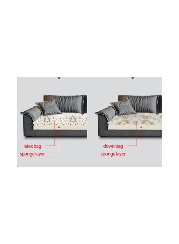 Italian Technology Fabric Sofa Light Luxury Down Latex Sofa Super Large Sitting Wide Living Room Size Combination Sofa