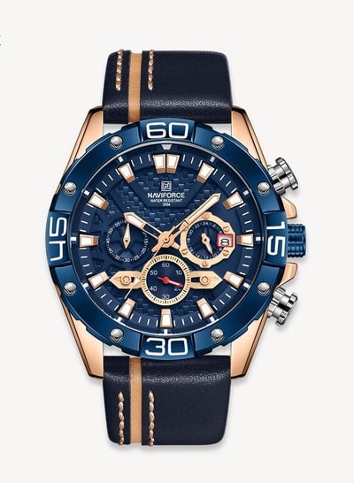 NAVIFORCE men's fashion quartz watch chronograph leather watch men's wrist sports NF8019L 30m waterproof reloj
