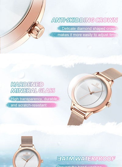 2023 New Arrival NAVIFORCE NF5027 Romantic Charming Quartz Women Watches Luxury Stainless Steel Band White Dial Lady Watch reloj mujer