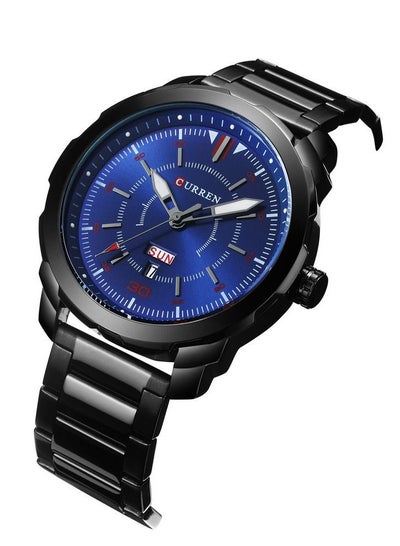 Men's 8266 Water Resistant Analog Watch - 45 - (Black/Blue/Red)
