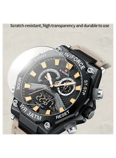 Naviforce Wristwatch Men's Sports Fashion Model NF9220 Leather Strap Waterproof System Analog + Digital