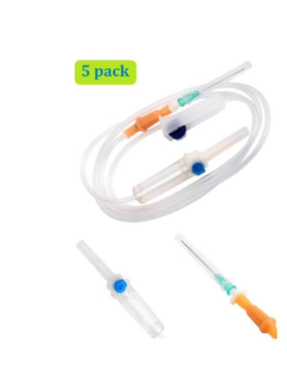 SKYLINE Disposable Infusion IV Set (Pack of 5 Pieces)
