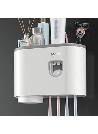 Wall Mounted Toothbrush Holder And Toothpaste Dispenser With 1 Cup